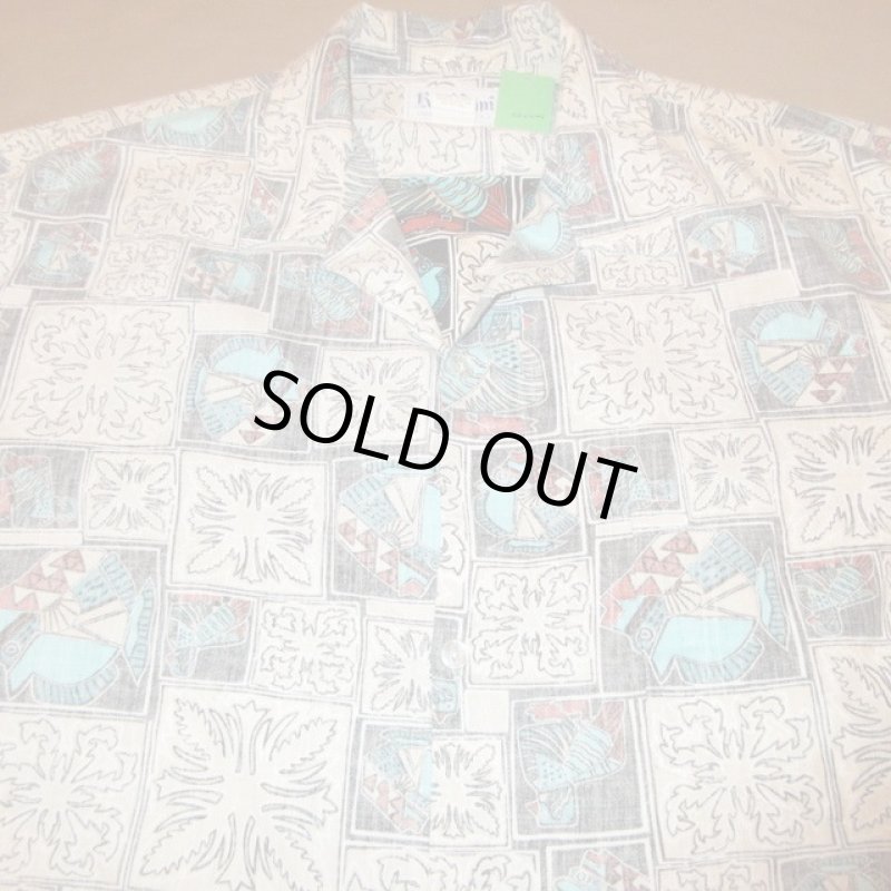 画像4: USED 70's Kai Nani カイナニ ネイティヴ柄 ハワイアン アロハシャツ MIX / 210708 (4)