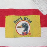 画像3: USED 90's DUCK HEAD ダックヘッド アウトドア ストライプ 半袖シャツ RED×WHT / 210708 (3)