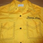画像5: USED 70's HILTON ヒルトン  フロッキープリント ボーリングシャツ YEL / 210708 (5)