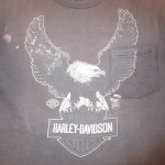 画像1: USED 80's HARLEY DAVIDSON ハーレーダヴィッドソン 胸ポケ Tシャツ BLK / 210720 (1)