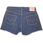 画像2: USED 60's LEVI'S リーバイス 502 ビッグE SCOVILジップ デニム カットオフショーツ 濃紺 / 210713 (2)