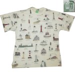 画像2: USED 00's LIGHTHOUSE 灯台 マルチプリント Tシャツ WHT / 210720 (2)