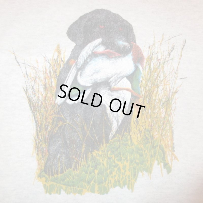 画像3: USED 90's アニマルプリント 猟犬 スウェット GRY / 210903 (3)