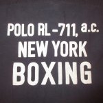 画像5: USED 00's Ralph Lauren ラルフローレン ボクシングクラブ チェーン刺繍 長袖シャツ BLK / 210906 (5)