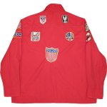 画像2: USED 70's UNKNOWN ワッペンカスタム シャツジャケット RED / 210908 (2)