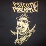 画像1: USED 70's PSYCHOTIC PINEAPPLE サイコティックパイナップル USパンク Tシャツ BLK / 211006 (1)