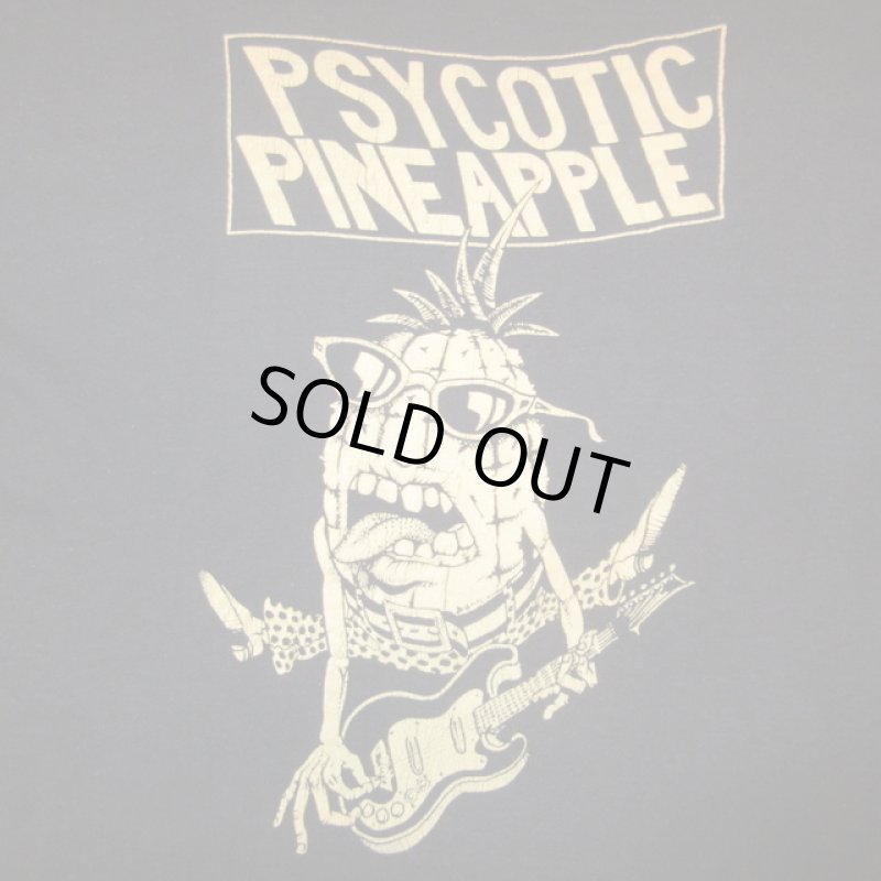 画像1: USED 70's PSYCHOTIC PINEAPPLE サイコティックパイナップル USパンク Tシャツ BLK / 211006 (1)