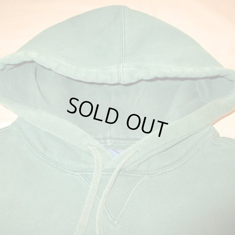 画像6: USED 00's RALPH LAUREN ラルフローレン 胸刺繍ロゴ リブライン スウェットパーカ GRN×YEL / 211015 (6)