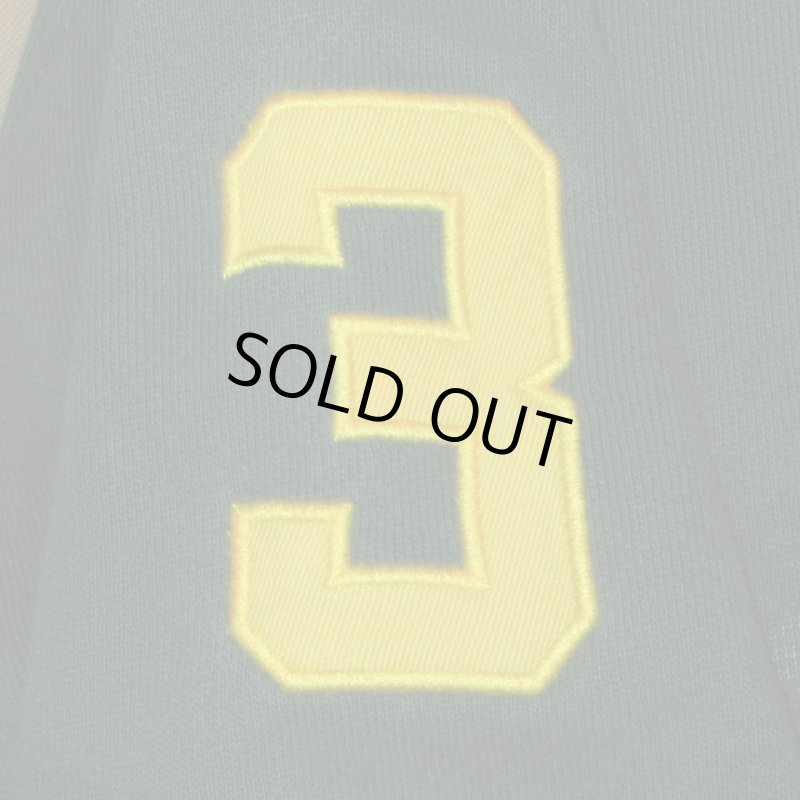 画像5: USED 00's RALPH LAUREN ラルフローレン 胸刺繍ロゴ リブライン スウェットパーカ GRN×YEL / 211015 (5)