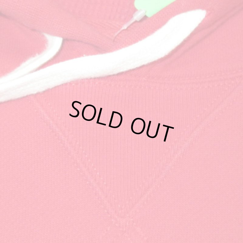 画像6: USED 00's RALPH LAUREN ラルフローレン 胸刺繍ロゴ スウェットパーカ RED / 211015 (6)