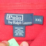 画像3: USED 00's RALPH LAUREN ラルフローレン 胸刺繍ロゴ スウェットパーカ RED / 211015 (3)