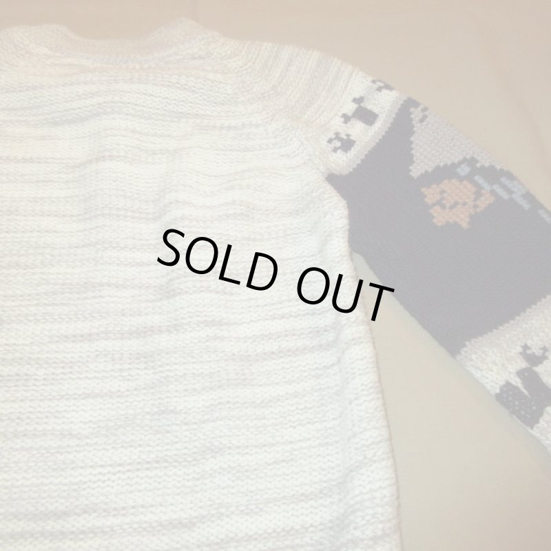 画像8: USED 70's SILTON インディアンヘッド アクリル ニット セーター GRY / 211021 (8)