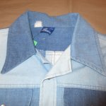 画像6: USED 70's SEARS シアーズ クレイジーパターン デニムシャツ ジャケット BLUE / 211028 (6)