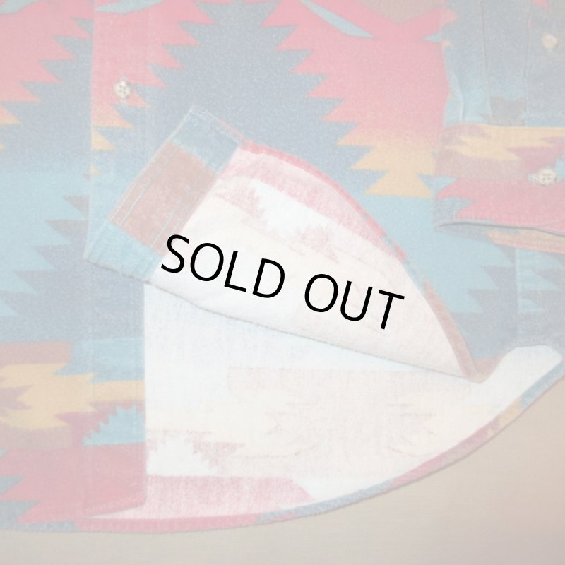 画像8: USED 90's WOOLRICH ウールリッチ USA製 ネイティヴ柄 シャモアクロス ネルシャツ MIX / 211028 (8)