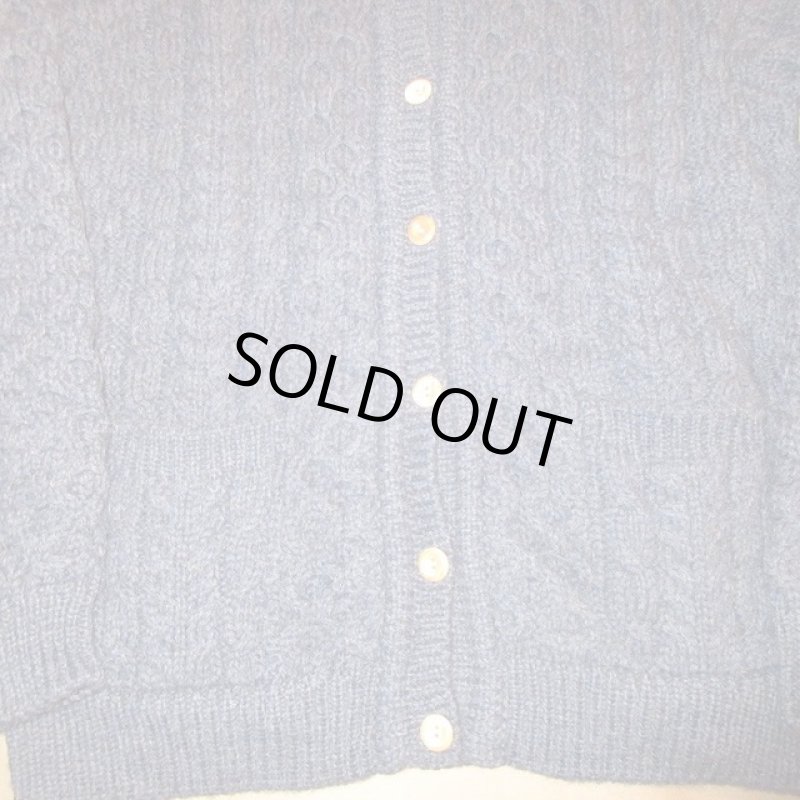 画像5: USED 00's Cabela's カベラス アランニット フィッシャーマン セーター ニットカーディガン アイルランド製 NVY / 220113 (5)