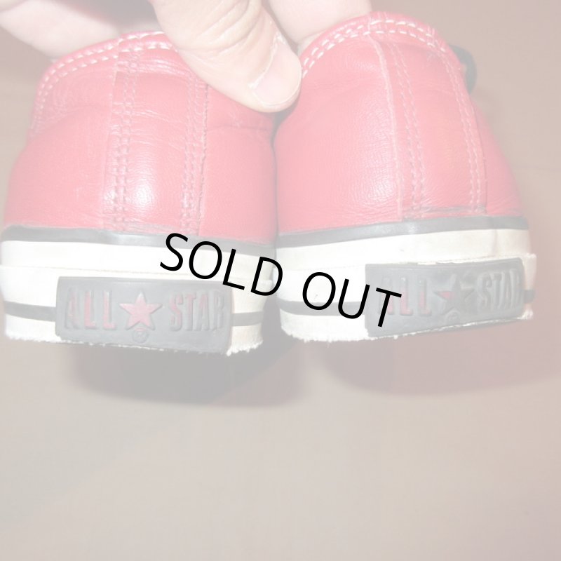 画像6: USED 00's CONVERSE コンバース ALLSTAR オールスター レザー 2000 スニーカー RED×BLK / 220117 (6)