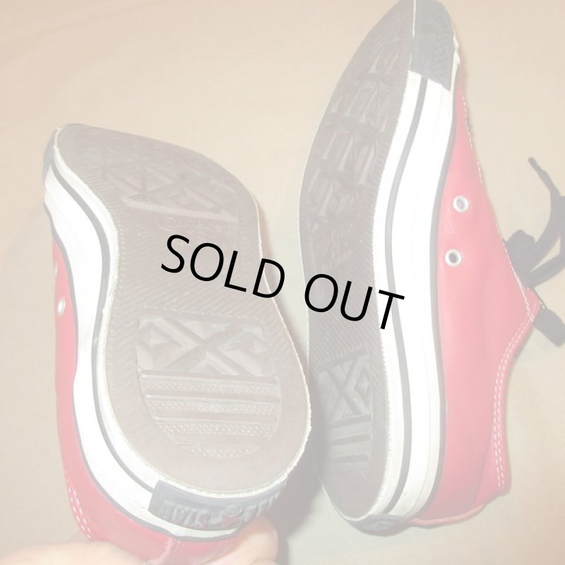 画像7: USED 00's CONVERSE コンバース ALLSTAR オールスター レザー 2000 スニーカー RED×BLK / 220117 (7)