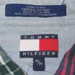 画像3: USED 90's TOMMY HILFIGER トミーヒルフィガー マドラスチェック パッチワークシャツ 長袖 MIX / 220120 (3)
