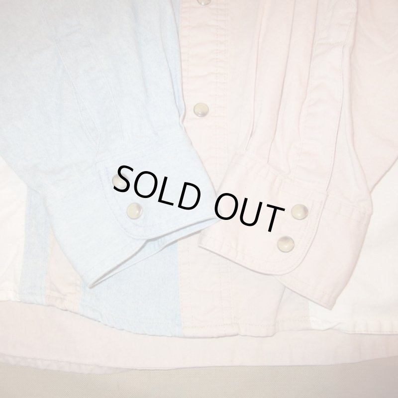 画像7: USED 90's WRANGLER ラングラー デニム切り替え ウエスタンシャツ 長袖 MIX / 220120 (7)