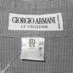 画像3: USED 90's GIORGIO ARMANI ジョルジオアルマーニ イタリア製 ピンチェック ドレスシャツ 長袖 GRY×BLK / 220228 (3)