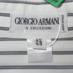 画像3: USED 90's GIORGIO ARMANI ジョルジオアルマーニ イタリア製 ストライプ ドレスシャツ 長袖 WHT×GRY / 220228 (3)