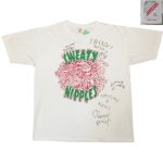 画像2: USED 90's SWEATY NIPPLES スウェッティニップルズ FEAR OF A WET SOCK TOUR サイン入り Tシャツ WHT / 220420 (2)