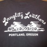 画像1: USED 00's Langlitz Leather ラングリッツレザー モーターサイクル Tシャツ BLK / 220424 (1)