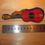 画像5: USED アンティーク 雑貨 ギター ヒッピー ワッペン RED / 220503 (5)