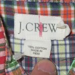画像3: USED 90's J.CREW ジェイクルー 半袖 パッチワークシャツ MIX / 220516 (3)