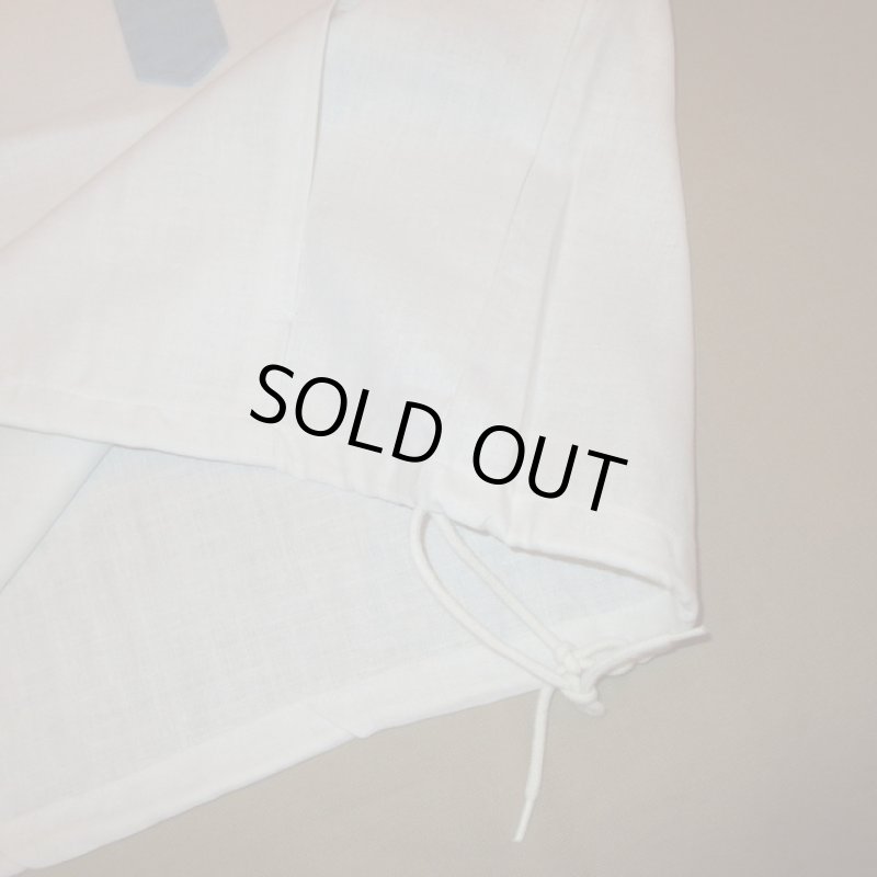 画像5: DEADSTOCK 70's ARGUS スタンドカラー リネンボディ プルオーバーシャツ WHT×BLUE / 220526 (5)