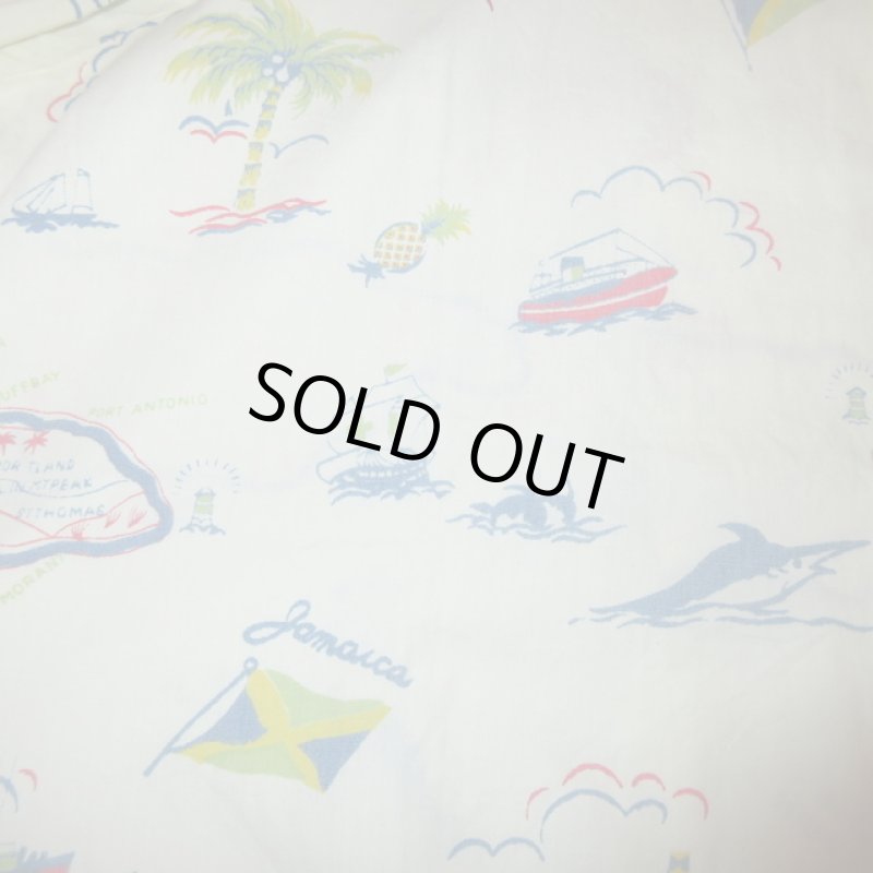 画像7: USED 60's Siboney ジャマイカ柄 made in JAMAICA オープンカラーアロハシャツ BRM / 220619 (7)