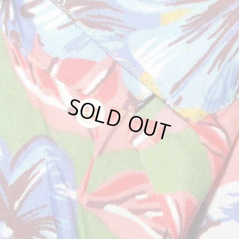 画像5: USED 90's UNITED COLORS OF BENETTON ベネトン イタリア製 アロハ 半袖 レーヨンシャツ MIX / 220619 (5)