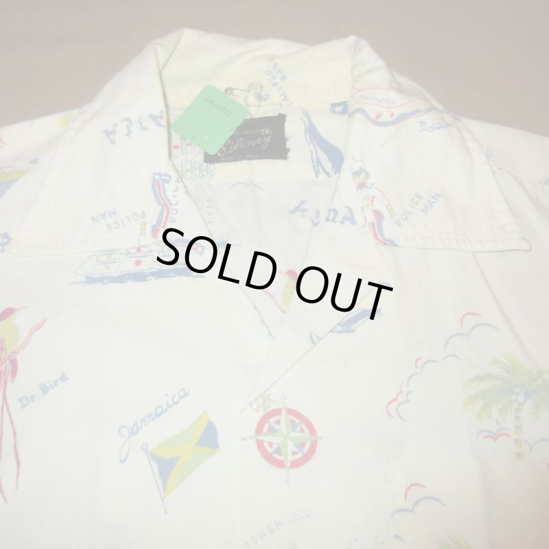 画像4: USED 60's Siboney ジャマイカ柄 made in JAMAICA オープンカラーアロハシャツ BRM / 220619 (4)