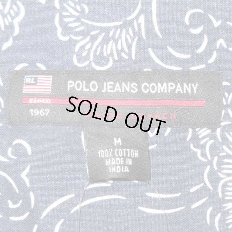 画像3: USED 00's POLO JEANS ポロジーンズ ラルフローレン オープンカラー 半袖 ループシャツ MIX / 220619 (3)