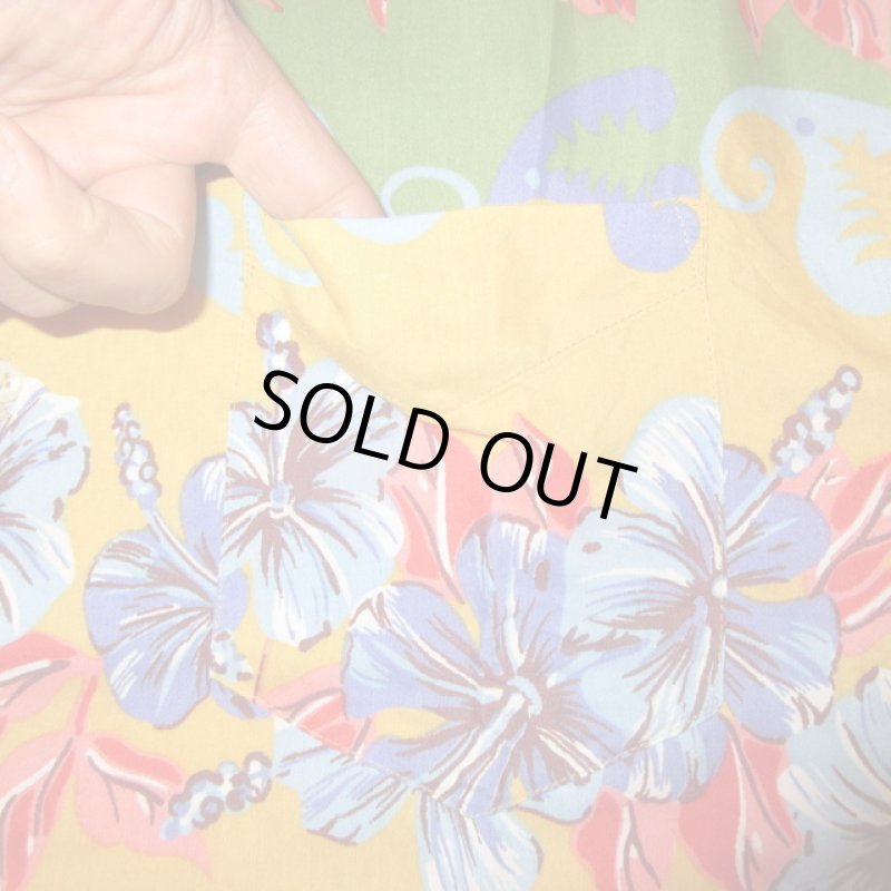 画像8: USED 90's UNITED COLORS OF BENETTON ベネトン イタリア製 アロハ 半袖 レーヨンシャツ MIX / 220619 (8)