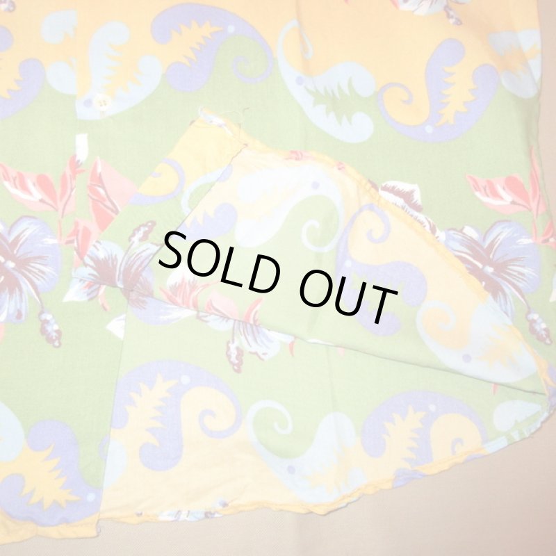 画像7: USED 90's UNITED COLORS OF BENETTON ベネトン イタリア製 アロハ 半袖 レーヨンシャツ MIX / 220619 (7)