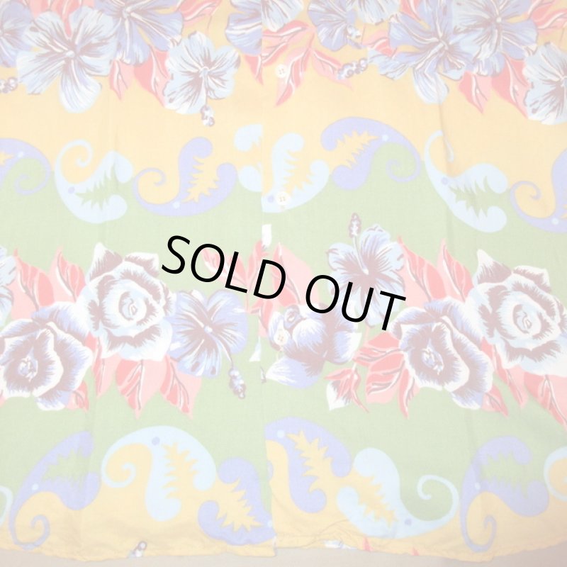 画像6: USED 90's UNITED COLORS OF BENETTON ベネトン イタリア製 アロハ 半袖 レーヨンシャツ MIX / 220619 (6)