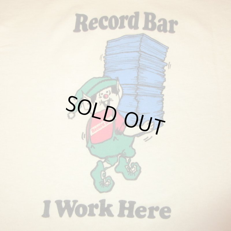画像1: USED 80's Record Bar レコードショップ オリジナル Tシャツ BEI / 220719 (1)