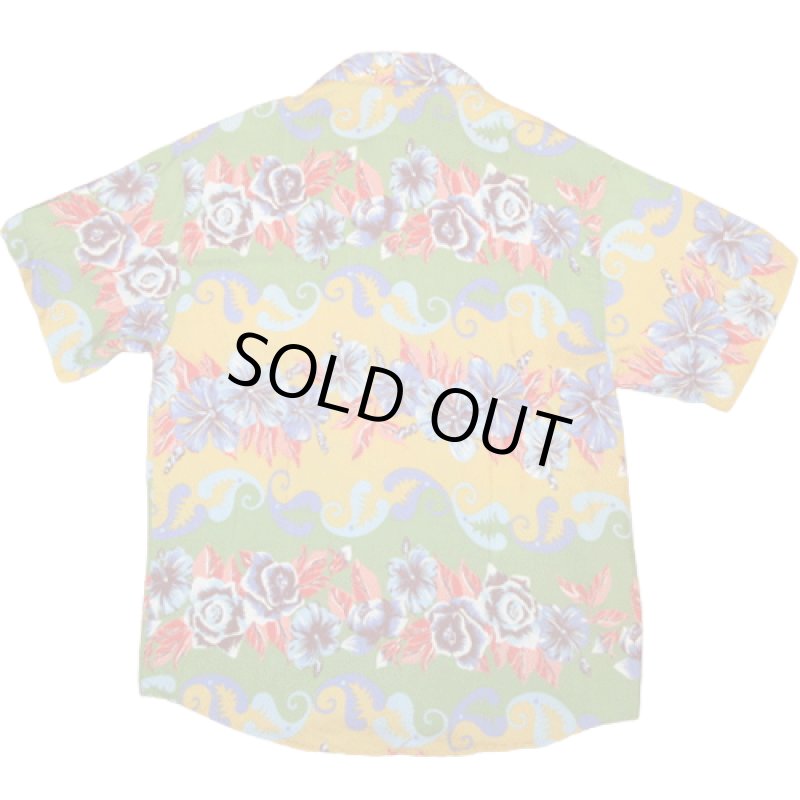 画像2: USED 90's UNITED COLORS OF BENETTON ベネトン イタリア製 アロハ 半袖 レーヨンシャツ MIX / 220619 (2)