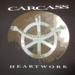 画像1: USED 90's CARCASS カーカス HEARTWORK ユーロ Tシャツ BLK / 220628 (1)