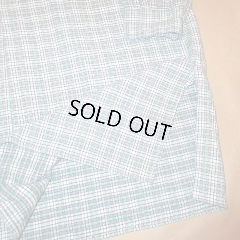 画像7: USED 60's UNKNOWN ユーロ フランネル マチ付き グランパシャツ CHK / 220630 (7)