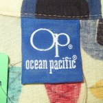 画像3: USED 80's OCEAN PACIFIC OP オーシャンパシフィック オールドサーフ 魚柄 オープンカラー 半袖シャツ CRM / 220714 (3)