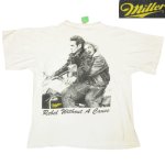 画像2: USED 90's miller BEER ミラービール ジェームスディーン マリリンモンロー アドバタイジング Tシャツ WHT / 220719 (2)