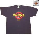 画像2: USED 90's HARD ROCK CAFE ハードロックカフェ マイアミ Tシャツ NVY / 220719 (2)