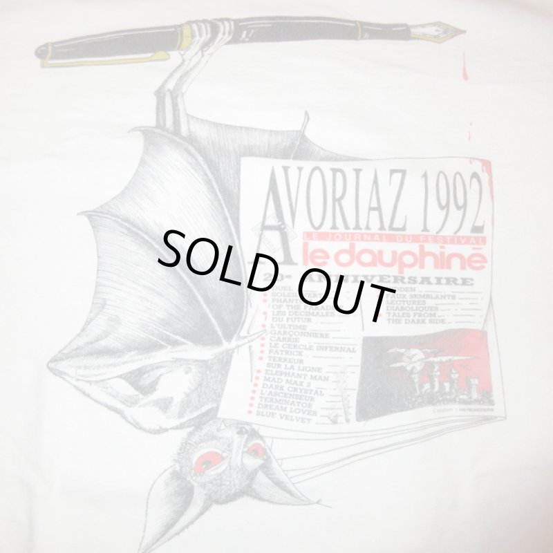 画像1: USED 90's AVORIAZ 1992 映画 イベント Tシャツ WHT / 220908 (1)