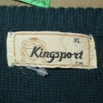 画像3: USED 70's KINGSPORT キングスポーツ アーガイル模様 Vネック ニット セーター GRN  / 221012 (3)