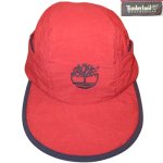 画像1: USED 90's Timberland ティンバーランド アウトドア made in USA ナイロン キャップ CAP 帽子 RED / 221130 (1)