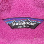 画像4: USED 80's 90's patagonia パタゴニア スナップT フリースジャケット アメリカ製 3トーン PINK×GRN / 221213 (4)