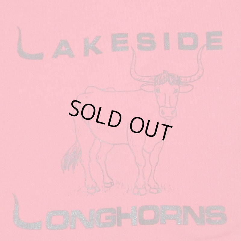 画像4: USED 90's LAKESIDE LONGHORNS カレッジプリント スウェット RED / 230124 (4)