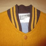 画像4: USED 60's Coleman Knitting Mills コールマン ボックス スタジャン アワードジャケット カラシ×BRW / 230125 (4)